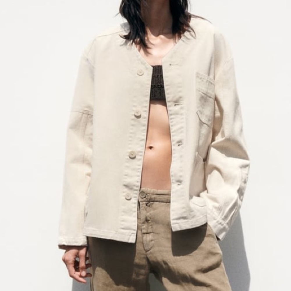 Zara Overshirt with Pockets in Ecru